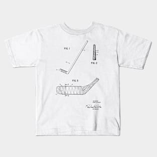 Hockey Stick Vintage Patent Hand Drawing Kids T-Shirt